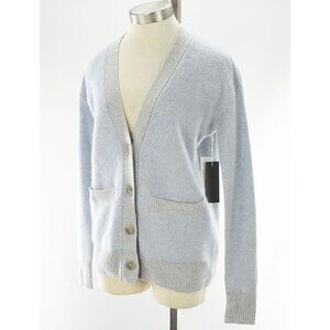 NORDSTROM SIGNATURE Pale Blue Gray Cashmere V Neck Cardigan Sweater XS NWT